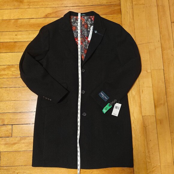 Paisley & Gray black single-breasted overcoat NWT - Picture 7 of 12